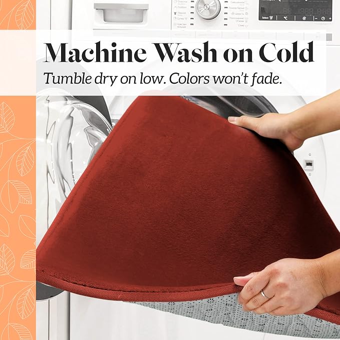 Memory Foam Bath Mat Non Slip Absorbent Super Cozy Velvet Bathroom Rug Carpet (72 inches X 24 inches, Autumn Glaze)