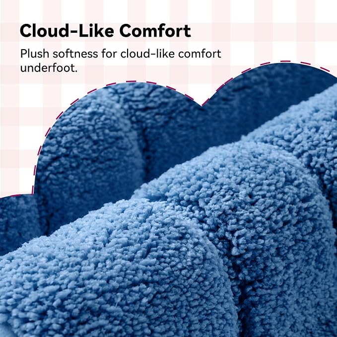 GRANNY SAYS Blue Bathroom Rug 24" x 36", Non-Slip Microfiber Bath Mat | Ultra-soft, durable TPR backing for reliable grip, fast water absorption, machine washable for Vanity, Shower, Tub