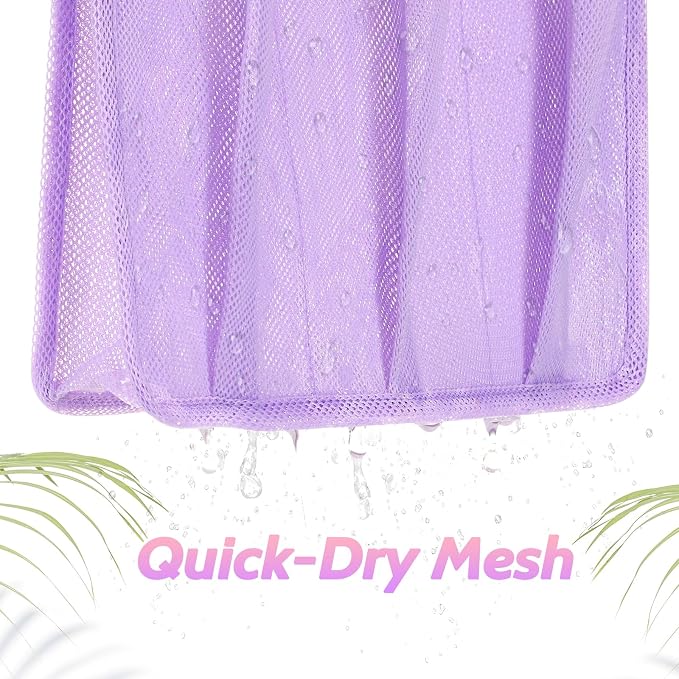 famichan Portable Mesh Shower Caddy, Gym Travel Camp Dorm Room Essentials for College Student Girl, Purple Bathroom Shower Bag