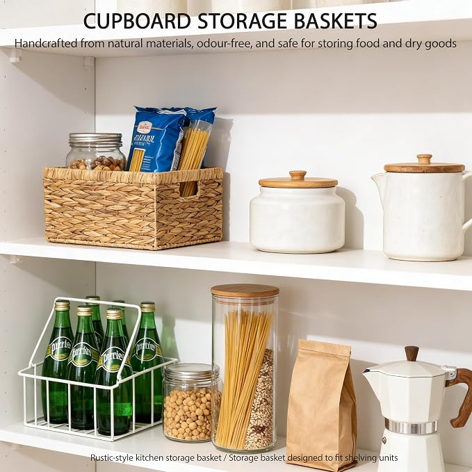 Storage Container, Natural Water Hyacinth Storage Bins Rectangular Basket,Arts and Crafts.
