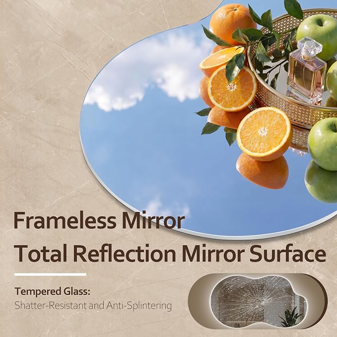 60''x36'' Lighted Mirrors for Bathroom Wall Backlit, Cloud LED Bathroom Mirror Frameless with Lights Anti Fog, Dimmable, 3 Colors,Tempered Glass, Shatter-Proof