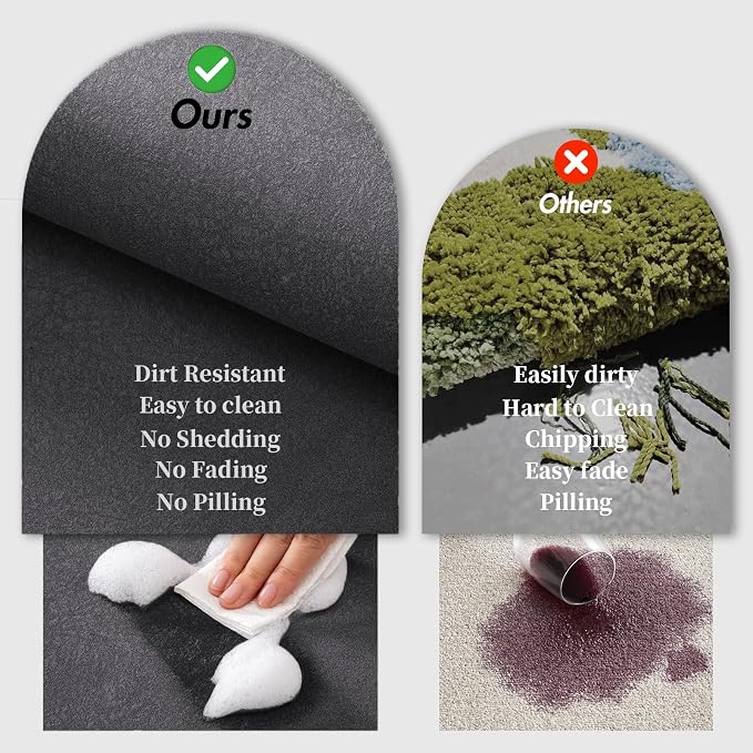 Bathroom Rugs and Mats Set 2 Piece Diatomaceous Earth Bath Mat,Dark Grey | Non Slip Rubber Backed Quick Dry Bathroom Rugs Super Absorbent Low Pile Diatomite Stone Bathroom Mat Fit Under Door Floors