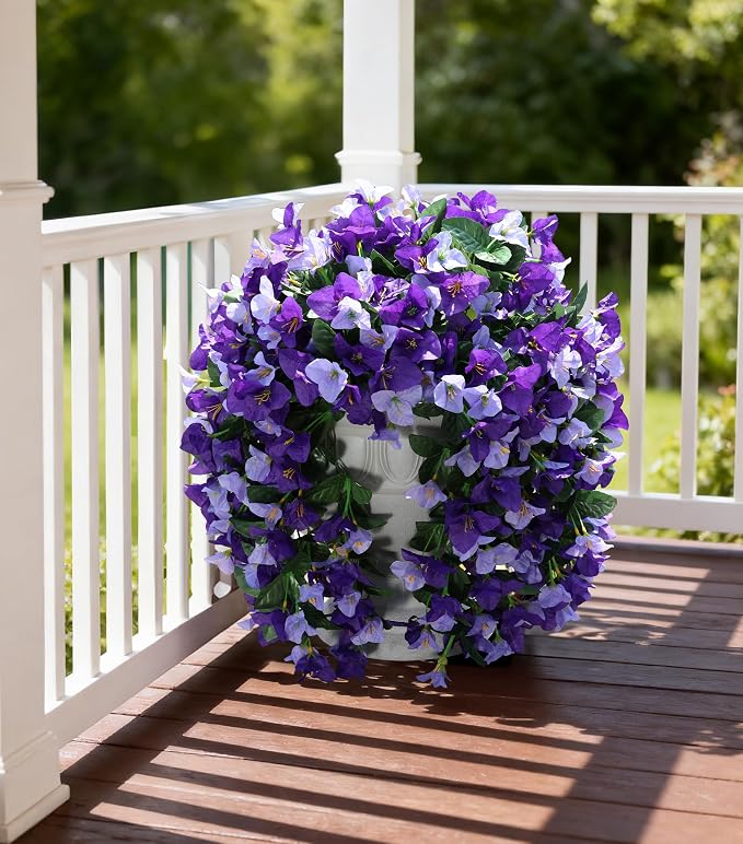 Faux Bougainvillea Artificial Flowers Plants for Outdoor Outside Decoration, 2pcs Fake Flowers Silk Long Trailing Vines UV Resistant Realistic Faux Flowers for Front Door Porch Planter Urn Yard, Mix