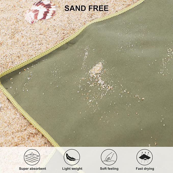 Rainleaf Microfiber Towel Quick Dry Camping & Travel & Gym Towel. Compact | Super Absorbent, Lightweight, Fast Drying. Suitable for Beach, Bath, Backpacking, Hiking, Swim.