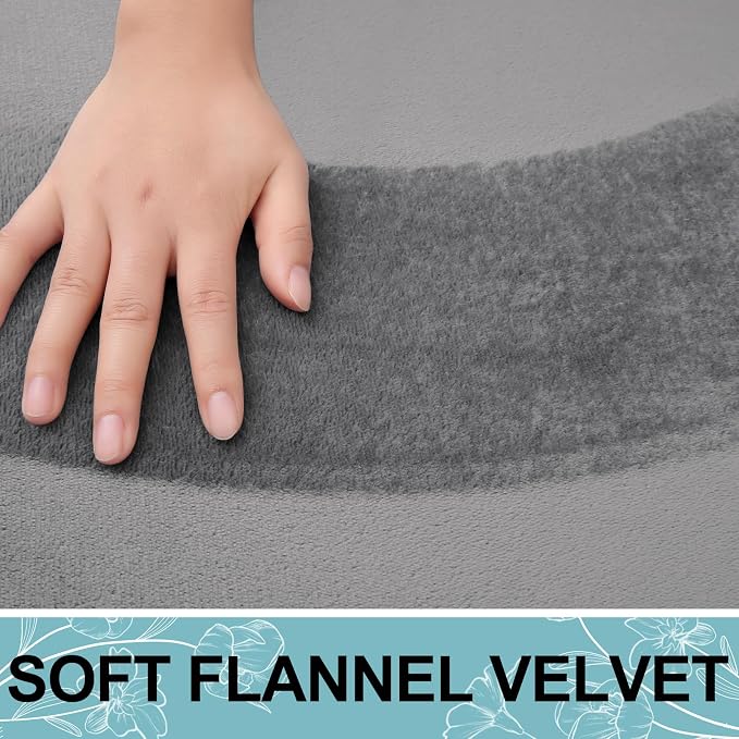 Smiry Memory Foam Bath Mat 30x20, Extra Soft and Absorbent Bathroom Rugs | Grey, Quick Dry Machine Washable Non-Slip Bath Mat for Bathroom Floor, Shower and Tub