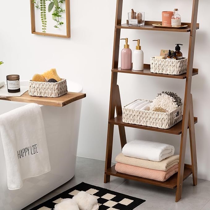 GRANNY SAYS Wicker Baskets for Shelves, Woven Wicker Basket Small | Small Woven Storage Baskets for Shelf, Rattan Basket for Organizing, Wicker Basket Set, 3-Pack Small Waterproof Baskets