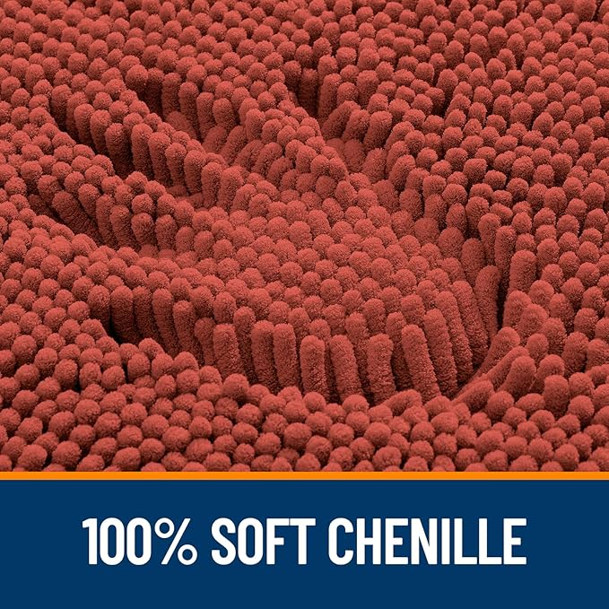 OLANLY Large Bathroom Rugs 47x32, Extra Soft Absorbent Chenille Bath Rugs | Rustic Terracotta, Quick-Drying Rubber Backing, Washable Bath Mat for Bathroom Floor, Tub and Shower, Home Decor Accessories