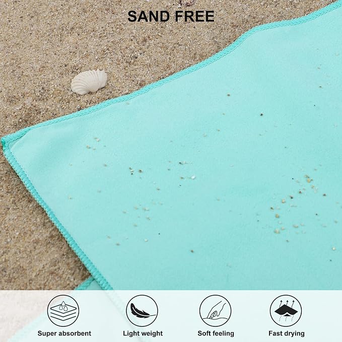 Rainleaf Microfiber Towel Quick Dry Camping & Travel & Gym Towel. Compact | Super Absorbent, Lightweight, Fast Drying. Suitable for Beach, Bath, Backpacking, Hiking, Swim.