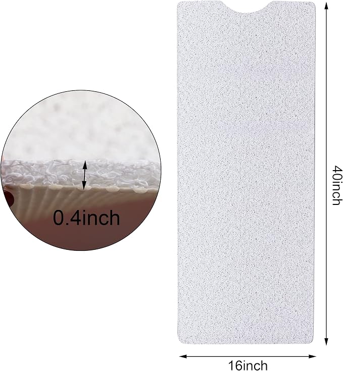 Leotruny Bath Tub Shower Mat 40 x 16 Inch Non Slip Soft PVC Loofah | Bathtub Mats for Bathroom