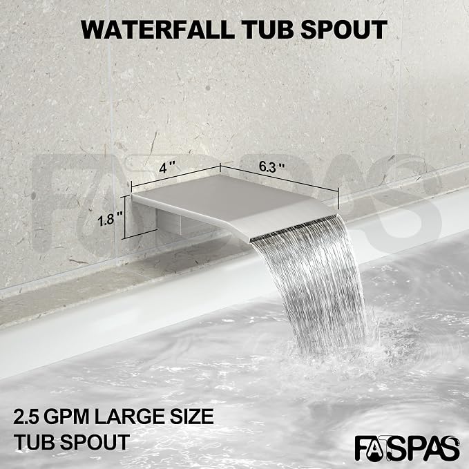 Shower System with 10-Inch Rain Head and Tub Spout | All-Metal Tub Shower Faucet Set, Wall Mounted Rain Showerhead, Handheld Spray, Includes Valve and Trim Kit, Brushed Nickel