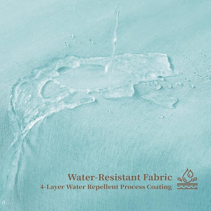 72x78 Boho Scalloped Linen Textured Cloth Shower Curtain Set, Teal | Long Size, 230GSM Waterproof Polyester, Heavy Duty Fabric, 12 Plastic Hooks, Elegant Modern Farmhouse Style, Machine Washable