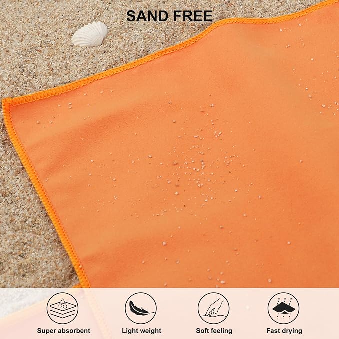 Rainleaf Microfiber Towel Quick Dry Camping & Travel & Gym Towel. Compact | Super Absorbent, Lightweight, Fast Drying. Suitable for Beach, Bath, Backpacking, Hiking, Swim.