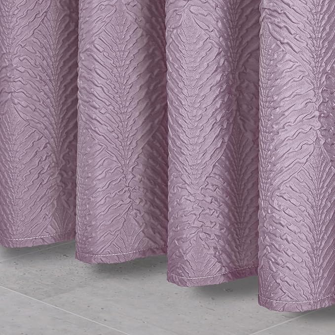 Lavender Shower Curtain for Bathroom, Farmhouse Bath Curtain 72x72 | Lavender Shower Curtain for Bathroom, 3D Leaf Embossed Textured Fabric Shower Curtain, Modern Farmhouse Bathroom Decor,