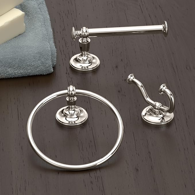 Gatco 4123 Tavern Toilet Paper Holder, Polished Nickel / Wall Mounted Euro Style Toilet Tissue Holder, Zinc