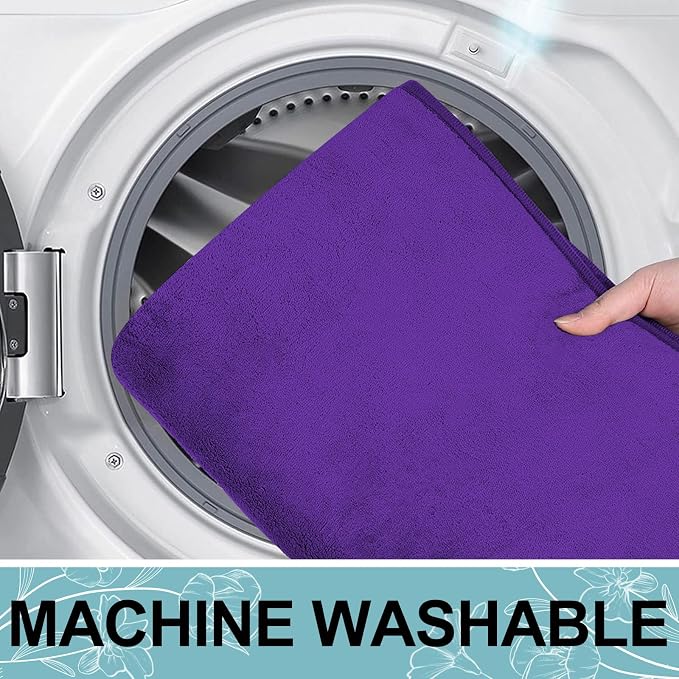 Smiry Memory Foam Bath Mat 30x20, Extra Soft and Absorbent Bathroom Rugs | Deep Purple, Quick Dry Machine Washable Non-Slip Bath Mat for Bathroom Floor, Shower and Tub