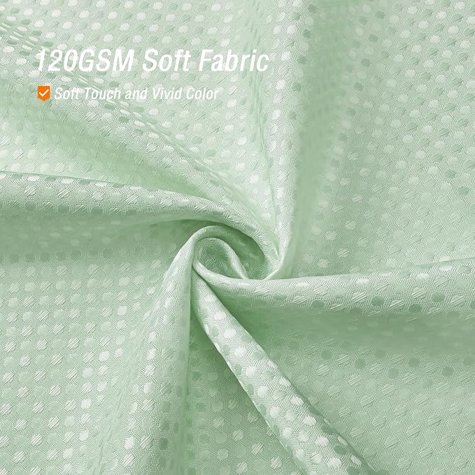 Long Mint Green Fabric Shower Curtain, 72 x 78 | Tall Cloth-Textured Shower Curtain for Bathroom, Water Repellent, Machine Washable