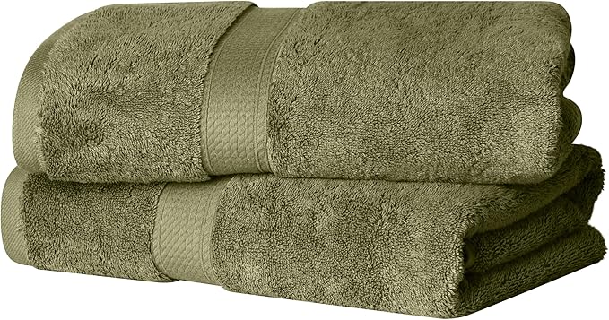 SUPERIOR Egyptian Cotton Plush & Absorbent, Bath Towel Set of 2, | Quick Dry, Soft Luxury Towel Set, Bath Essentials for Bathroom, Guest Bath, Spa, 2 Piece Bath, Madeline Towels