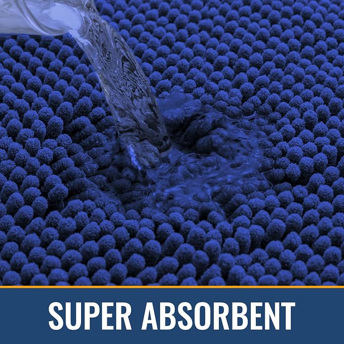 Arotive Bathroom Rugs 30x20, Soft Absorbent Shaggy Chenille Bath Rugs | Royal Blue, Machine Washable Rubber Backing Bath Mats for Bathroom Floor Tub and Shower Home Decor Accessories