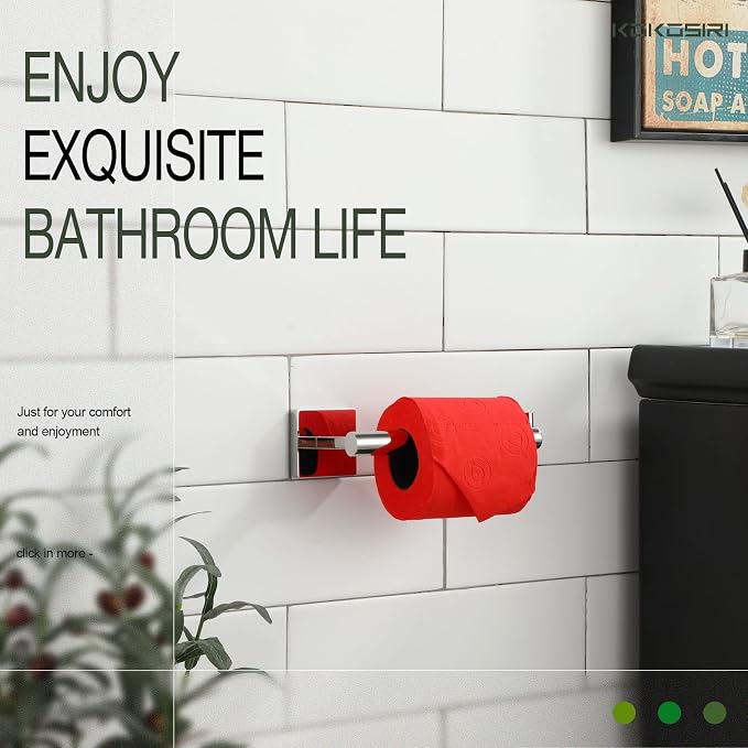 KOKOSIRI Toilet Paper Holder for Bathroom Toilet Roll Holder Hold Mega Rolls Polished Chrome Stainless Steel B2005CH