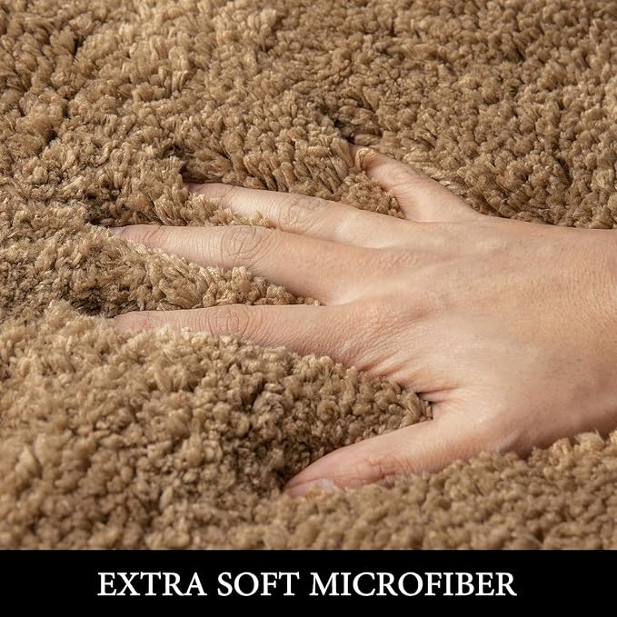 MIULEE Light Brown Bathroom Runner Rugs Soft Microfiber Bath Mat 24*70 Inch | Absorbent, Non Slip, Quick Dry, Fluffy Bath Rugs for Bathroom Floor Tub Showers, Machine Washable