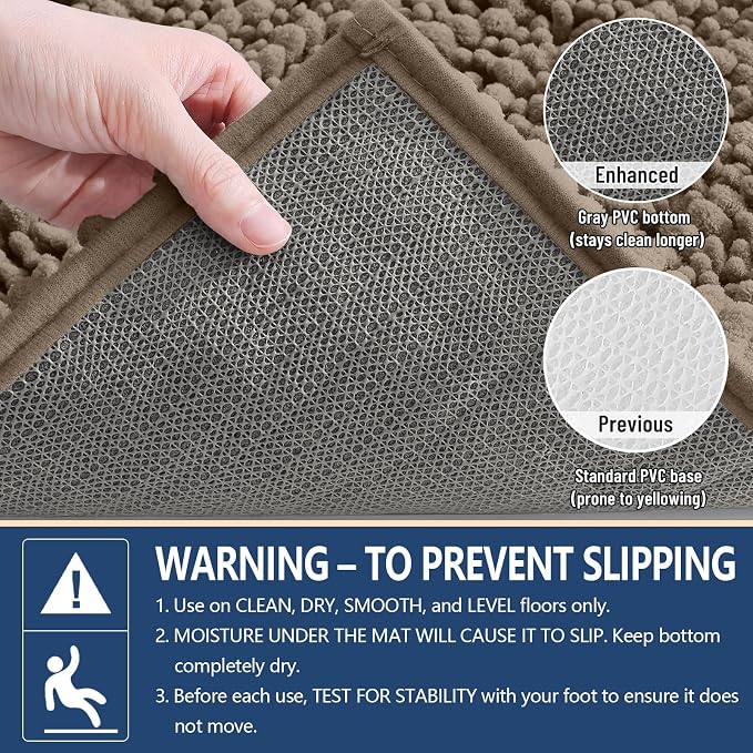 Arotive Round Bathroom Rugs 24x24, Soft Absorbent Chenille Shaggy Bath Mat | Camel, Machine Wash Dry, Bath Rugs for Bathroom Floor, Tub and Shower, Home Decor Accessories