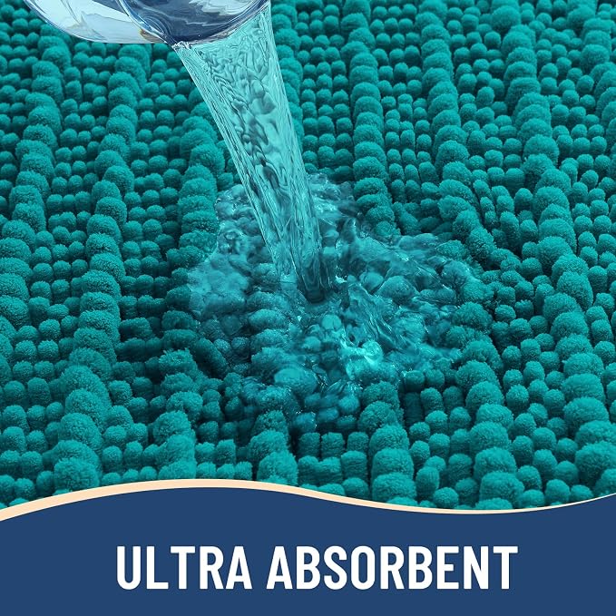 Arotive Bathroom Rugs Mat 36x24, Soft Absorbent Chenille Shaggy Bath Mat | Lake Blue, Machine Wash Dry, Bath Rugs for Bathroom Floor, Tub and Shower, Home Decor Accessories
