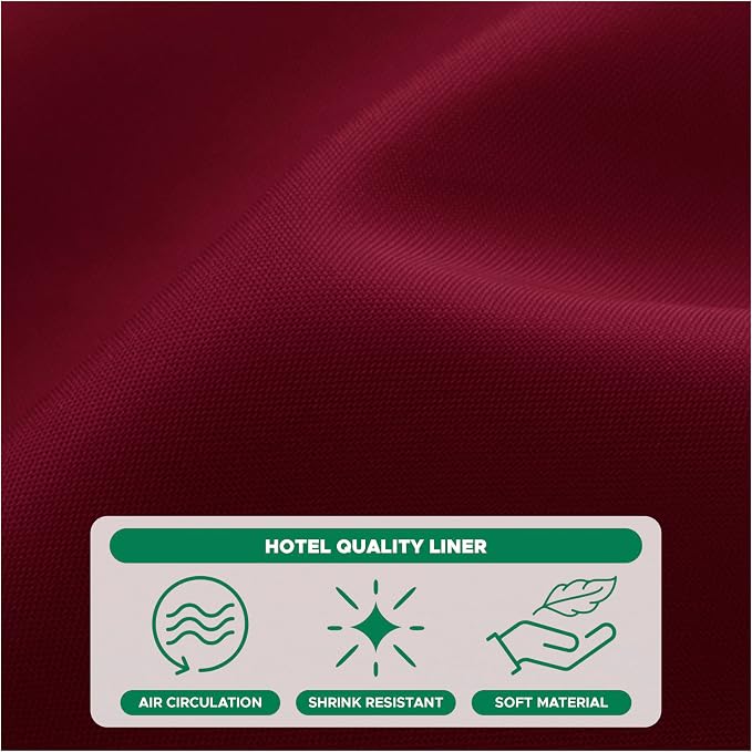 Biscaynebay Extra Long Fabric Shower Curtain Liners 72" Width by 84" Length, Burgundy Water Resistant Bathroom Curtains Rust Resistant Grommets Top Weighted Bottom Machine Washable