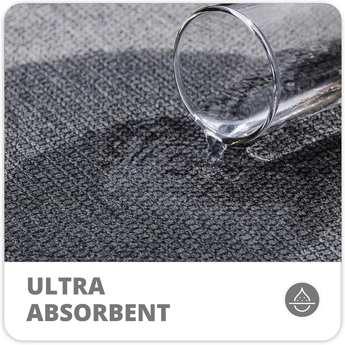 Bosap Bath Mat,Ultra Thin Bathroom Runner Rugs,Large Bath Mats for Bathroom,Quick Dry,Non-Slip,Machine Washable,Low Pile,Bath Rug,Shower Outside,Sink,Home Decor Accessories.Dark Grey,3'x4'(36x48inch)