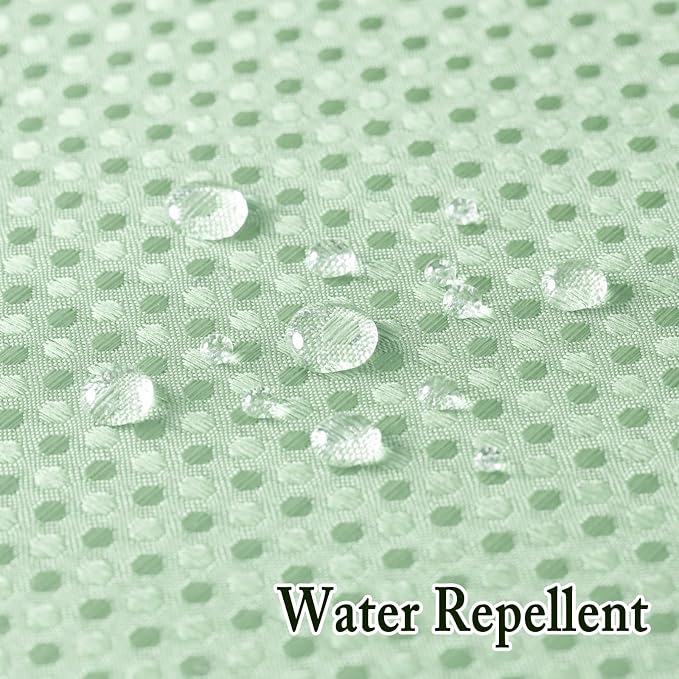 No Hook Cloth Mint Green Shower Curtain with Liner, 72x86 | Snap-in Fabric Liner, Hotel Style with Mesh Top Window, Waterproof Coating, Machine Washable, Rustproof Grommets