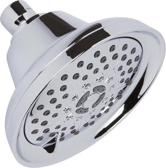 Massage Shower Head With Mist - 2.5 GPM - Polished Chrome | High Pressure Boosting, 6 Function Adjustable Massaging Rainfall Showerhead For Low Flow Baths With Water Saving Nozzles
