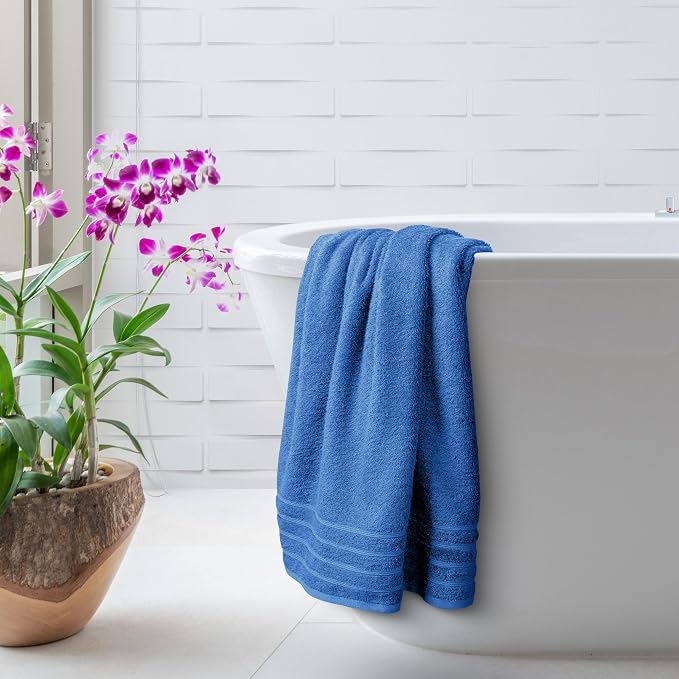 Avalon Towels Bath Towels Set of 4, Size 30 x 60 Inches - 60% Cotton, 40% Viscose Made from Bamboo, Soft and Absorbent, Quick Drying, Lightweight, Perfect for Daily Use