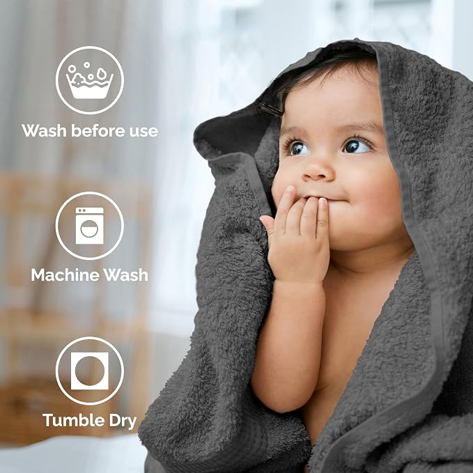 Martex Easy Living Everyday 6-Piece Bathroom Towel Set, Charcoal | 2 Bath Towels, 2 Hand Towels, 2 Wash Cloths, 100% Cotton, Soft, Quick-Dry