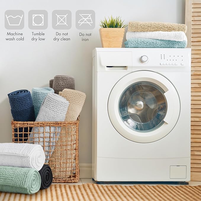 Madison Park Splendor Reversible 100% Cotton Bath Runner, 24 x 60, White | Tufted Bathroom Rug, 3000 GSM, Hotel Quality, Luxurious Plush, Medium Pile, Absorbent, Quick Dry, OEKO-TEX, Shower Room Décor