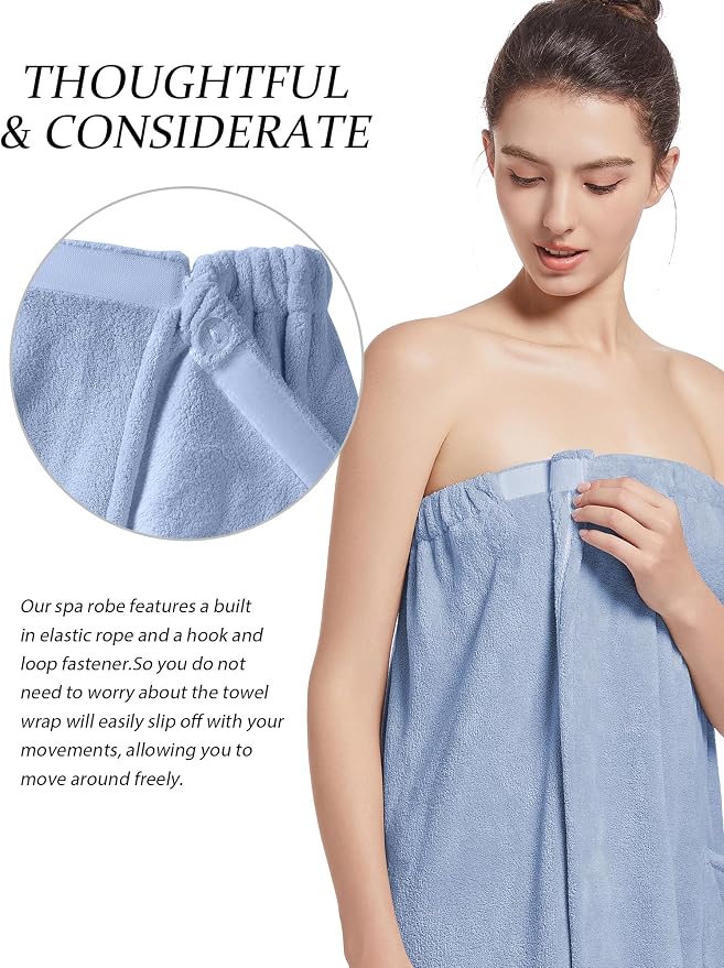Women'S Soft Wrap Towel Full Length，Bath Robe After Shower Female Plush Long，Spa Bathrobes Lightweight With Pockets