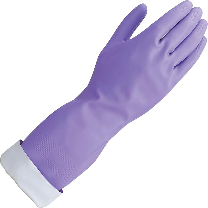 Mr. Clean Loving Hands Reusable Heat Resisting Cleaning Gloves with Cotton Flock Lining, Medium