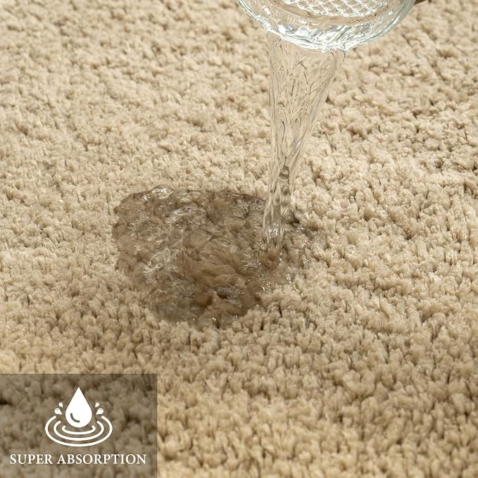 MIULEE Camel Bathroom Rugs Soft Microfiber Bath Mat 20x30 Inch | Absorbent, Non Slip, Quick Dry, Fluffy Bath Rugs for Bathroom Floor Tub Showers, Machine Washable