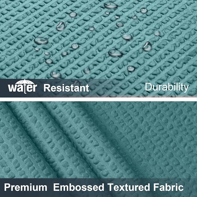 Turquoise Shower Curtain or Bathroom 72x72 Inch, 3D Embossed Textured Waffle Fabric Shower Curtains, Soft Hotel Farmhouse Style, Water Repellent, Machine Washable, Turquoise, 72" W x 72" L