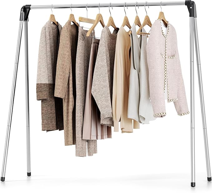 TOOLF Clothes Drying Rack Foldable, Portable Clothes Rack for Travel | Stainless Steel, Folds Flat to Storage, Lightweight Design, Non-slip Feet, Easy to Carry, Versatile for Room/Balcony/Dorms