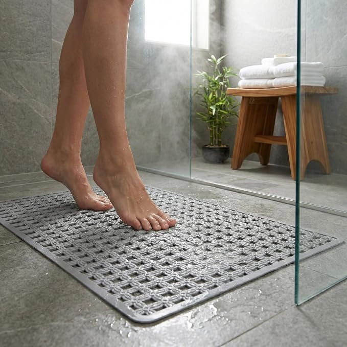 Bath Mats for Tub Kids,Baby Toddler - Large Cartoon Non-Slip Bathroom Bathtub Anti-Slip Shower Mats for Floor 27x15,Machine Washable XL Size Bathroom Mats (Grid Pattern 9)