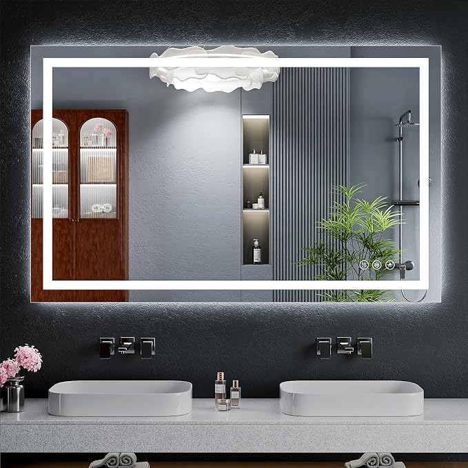 30"x48" LED Bathroom Mirror with Lights, Backlit+Frontlit, Anti-Fog | CRI 95, Stepless Dimmable, 3 Colors Lighting, Shatterproof Tempered Glass, HD Reflection, Memory, (Horizontal/Vertical)