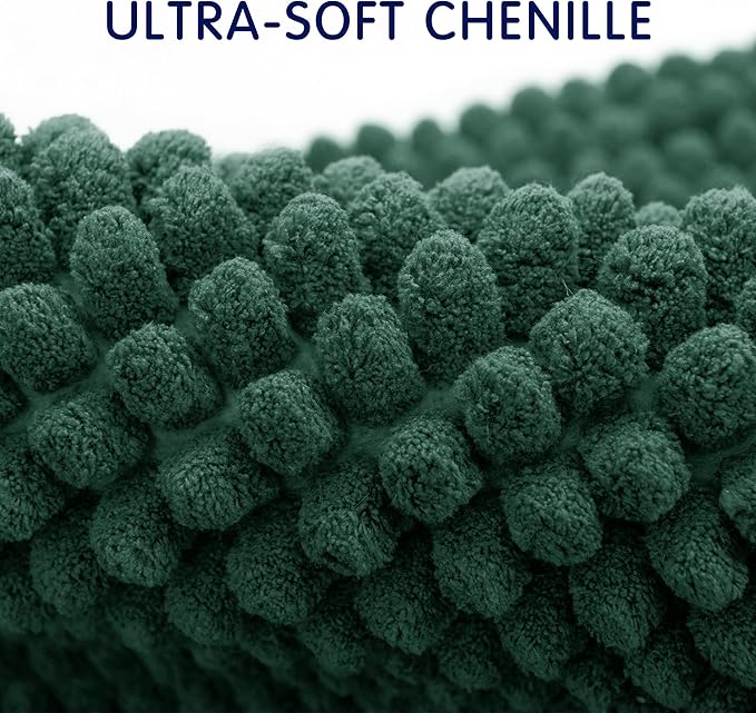 SUBRTEX Bathroom Rugs, 24" x 55" Chenille Bath Rug Soft Short Plush Bath Mat Soft Shower Mat Water Absorbent Shower Mat Quick Dry Machine Washable, Celadon