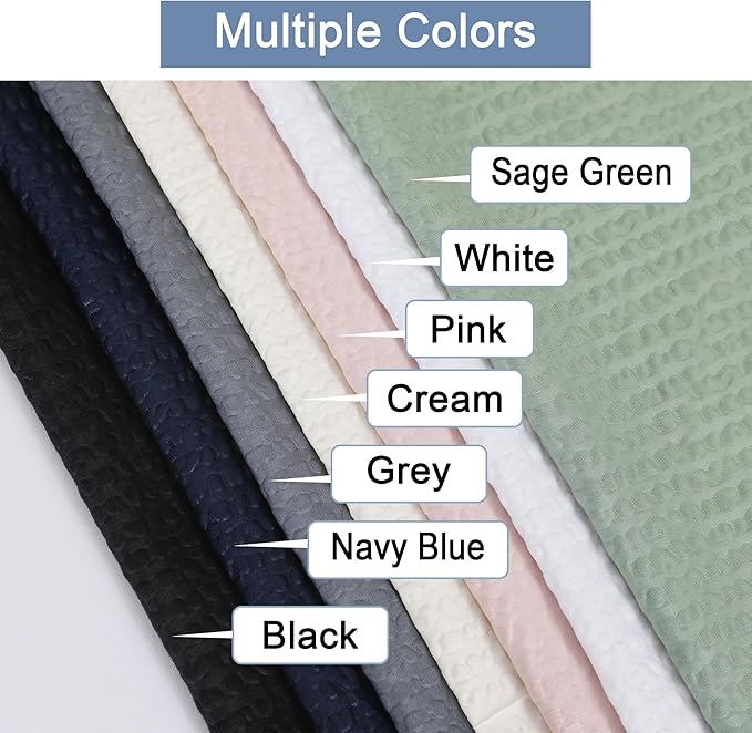Navy Blue Stall Shower Curtain for Bathroom, 3D Embossed Textured Fabric Small Shower Curtain for Narrow Stall Size, Machine Washable Water Resistance, Hotel Style, 36" W x 72" L, Navy Blue