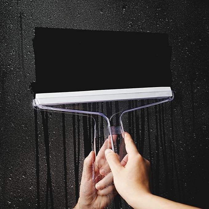 New Talent 2 PCS Shower Squeegee Transparent, for Shower Glass, Shower Doors, Bathroom, Window and Car Glass(1 Large and 1 Small)