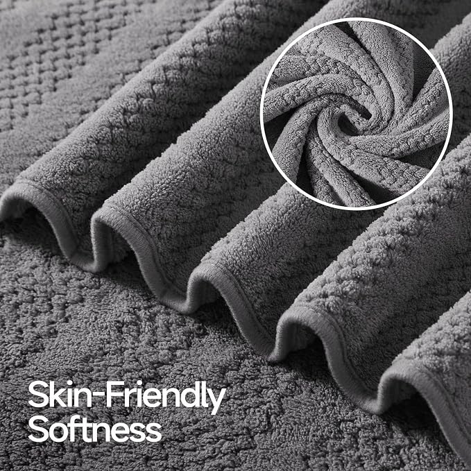 ecolook Microfiber Bath Towels Set of 2, 31 x 63 Inch Extra Large Bath Towel Set, Super Soft & Highly Absorbent, Quick Dry Lightweight Towels for Bathroom, Gym, Spa, Pool & Travel, Camel & Gray