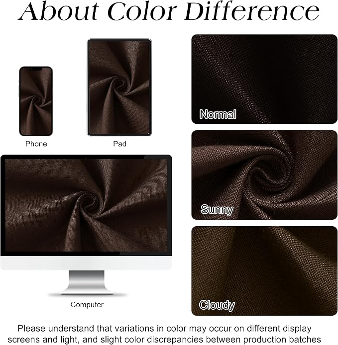 Linen Shower Curtain 80 Inch Long for Bathroom Boho Farmhouse Fabric Shower Curtains Set with Hooks Neutral Cloth Modern Cottage Core Waterproof,Coffee Brown