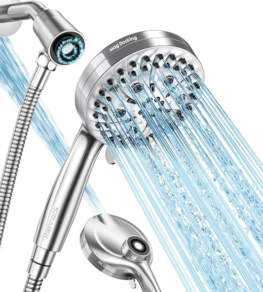 Handheld Shower Head High Pressure JOMST – Magnetic Holder,10 Spray Modes with Power Wash for Pets&Tile&Toilet, Filtered for Softer Skin & Shinier Hair, 1.8GPM, Stainless Steel Hose
