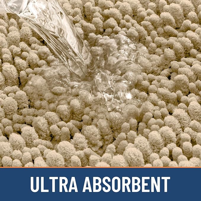 Smiry Bathroom Rugs Round 30X30, Extra Soft Rubber Backing Bath Mats | Beige Machine Washable Non Slip Quick Dry Bath Mats for Bathroom Floor, Tub, Shower, Home Decor Accessories