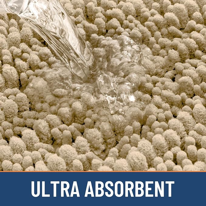 Smiry Bathroom Rugs Round 24X24, Extra Soft Rubber Backing Bath Mats | Beige Machine Washable Non Slip Quick Dry Bath Mats for Bathroom Floor, Tub, Shower, Home Decor Accessories