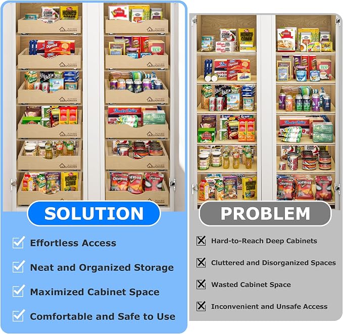 WelFurGeer Soft Close Pull Out Drawers for Cabinets, 17" W x 21" D Pull Out Cabinet Drawer with Heavy Duty Slides, Pull Out Cabinet Organizer, Cabinet Pull Out Shelves, Pull-Out Home Organizers