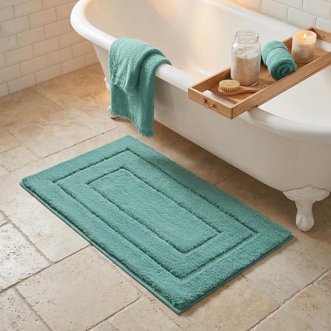 GRANNY SAYS Sage Green Bathroom Rug 16" x 24", Non-Slip Bath Mat | Ultra-soft, with durable TPR backing for reliable grip, fast water absorption, machine washable for small bathroom spaces